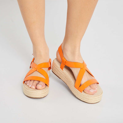 Sandales plateforme orange