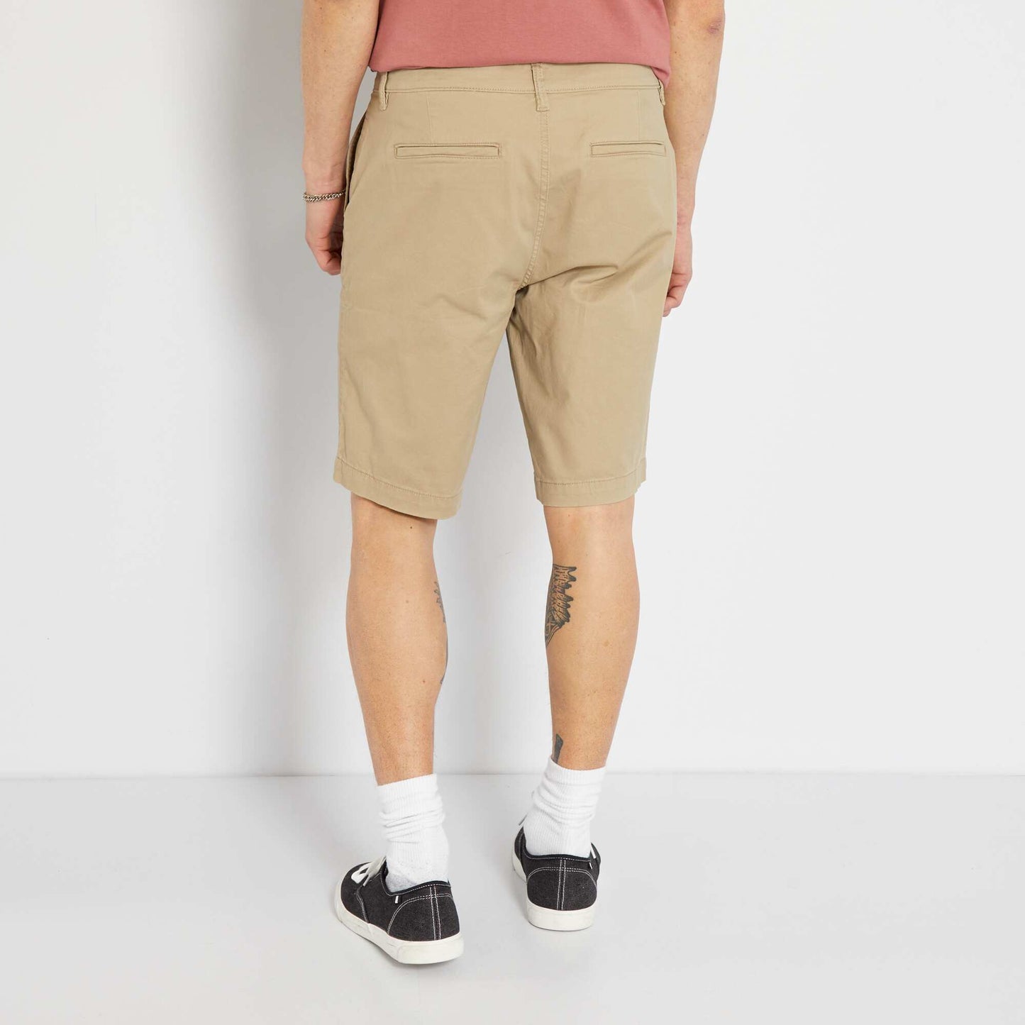 Bermuda chino uni beige chin