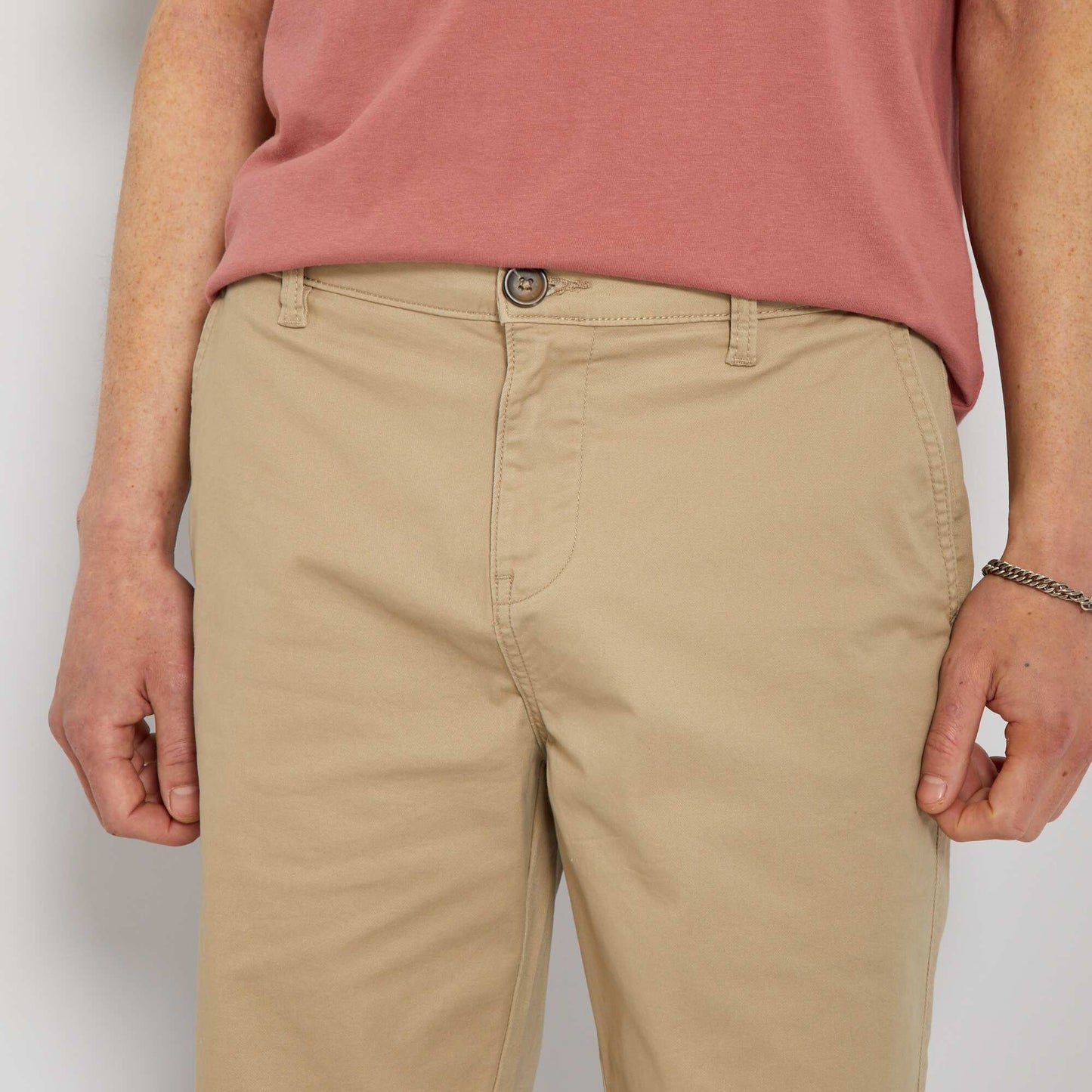 Bermuda chino uni beige chin