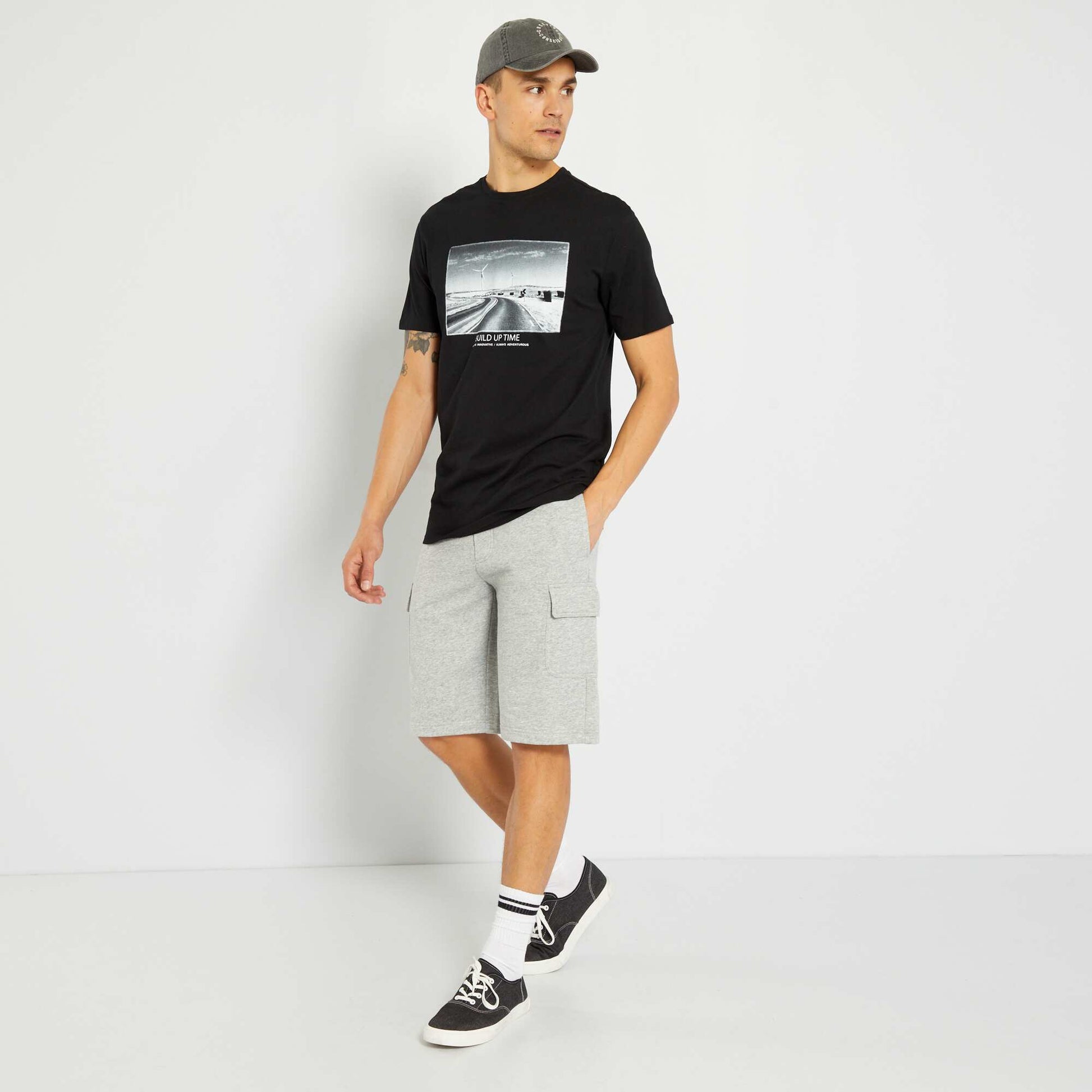 Short bermuda en molleton Gris
