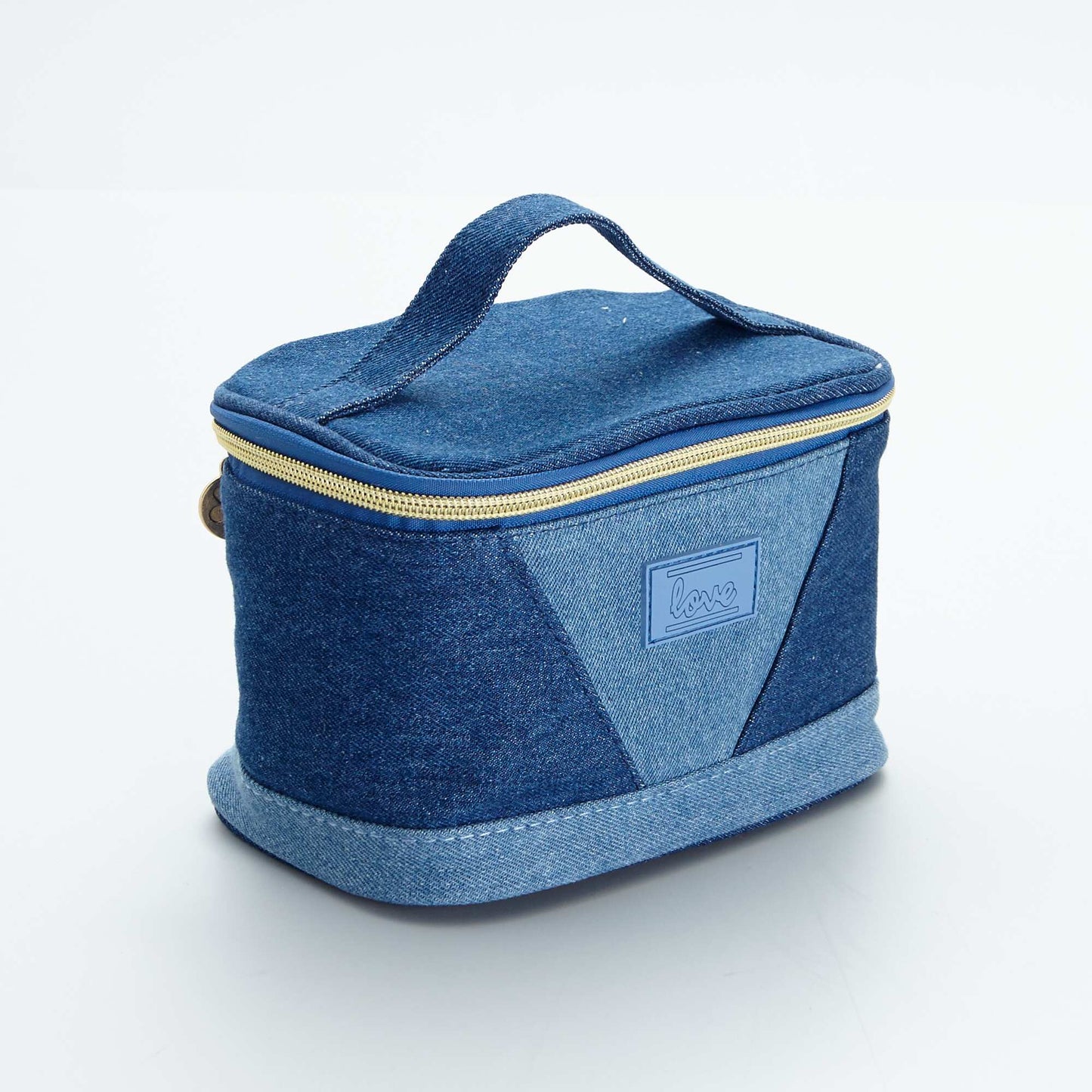 Trousse de toilette effet denim Bleu