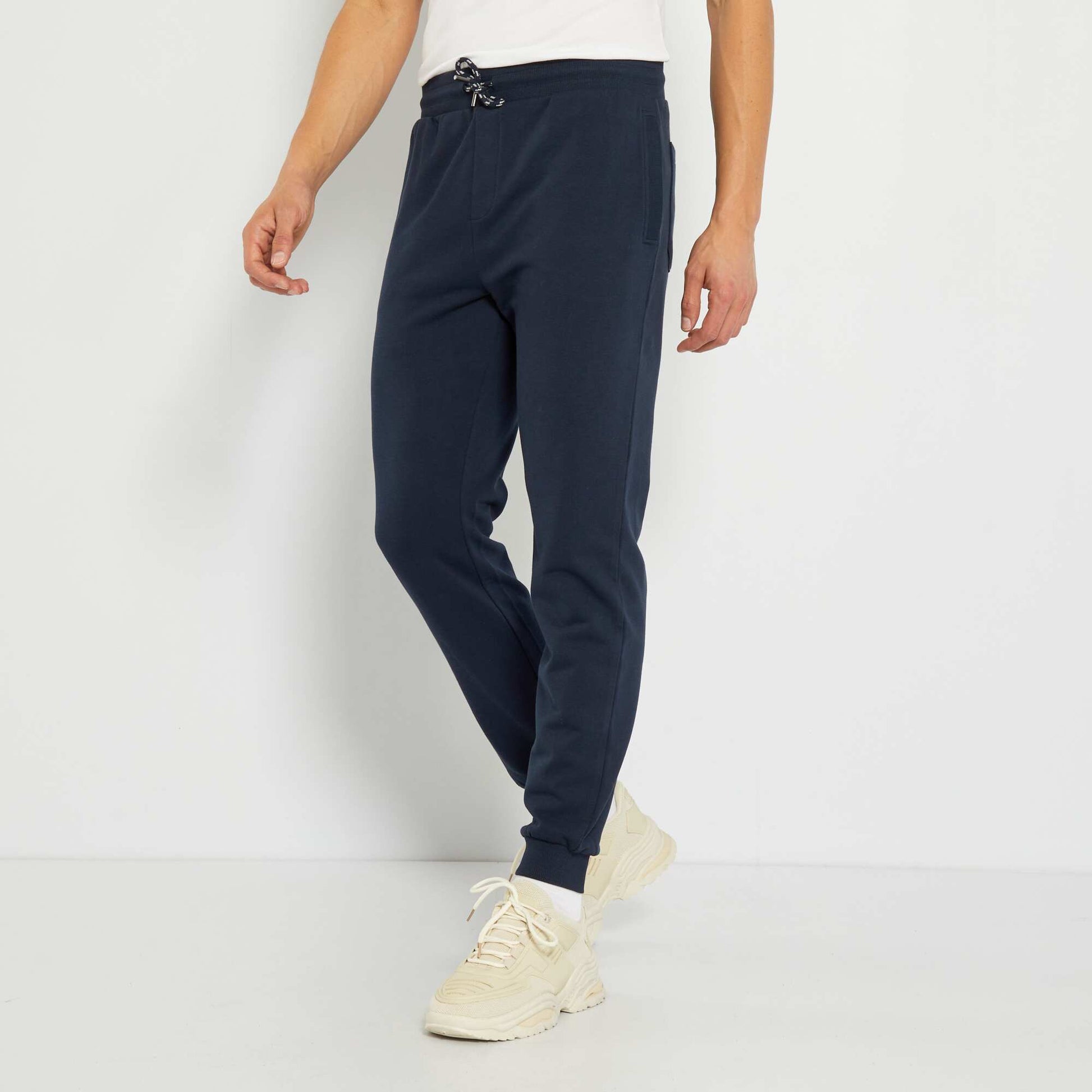 Jogging en molleton uni Bleu marine