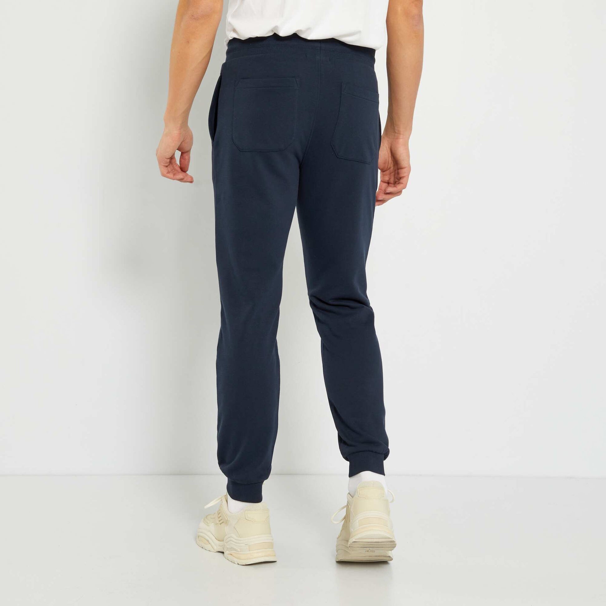 Jogging en molleton uni Bleu marine