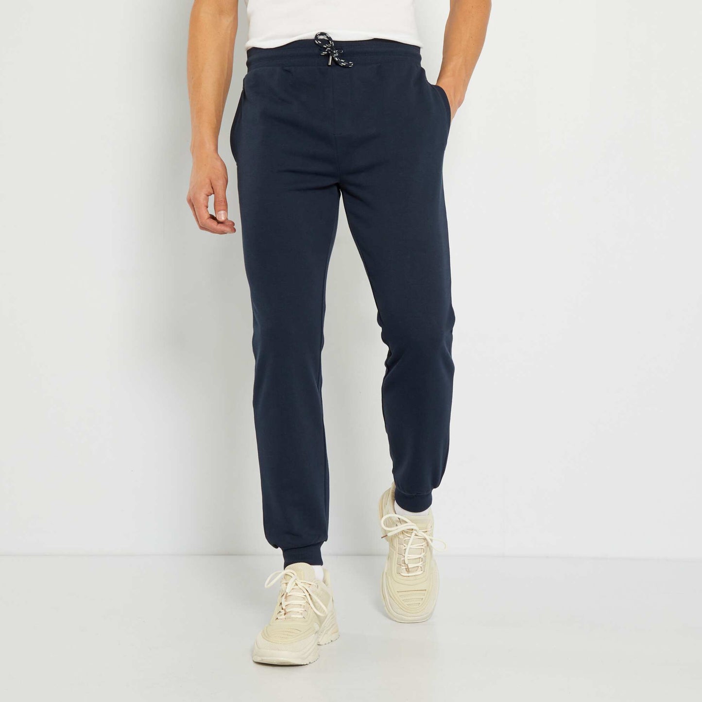 Jogging en molleton uni Bleu marine