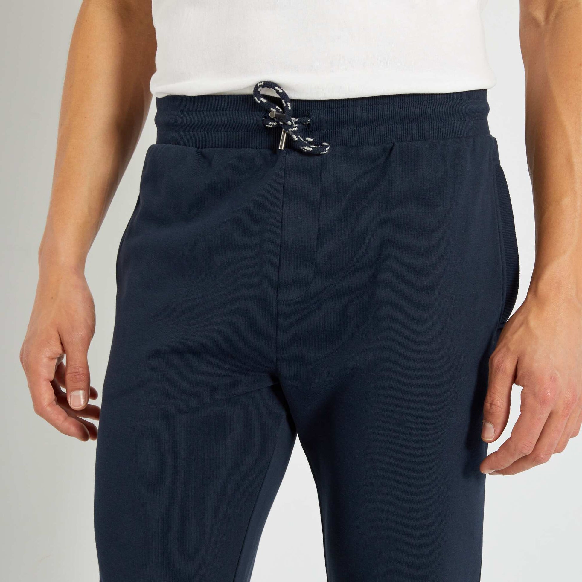 Jogging en molleton uni Bleu marine