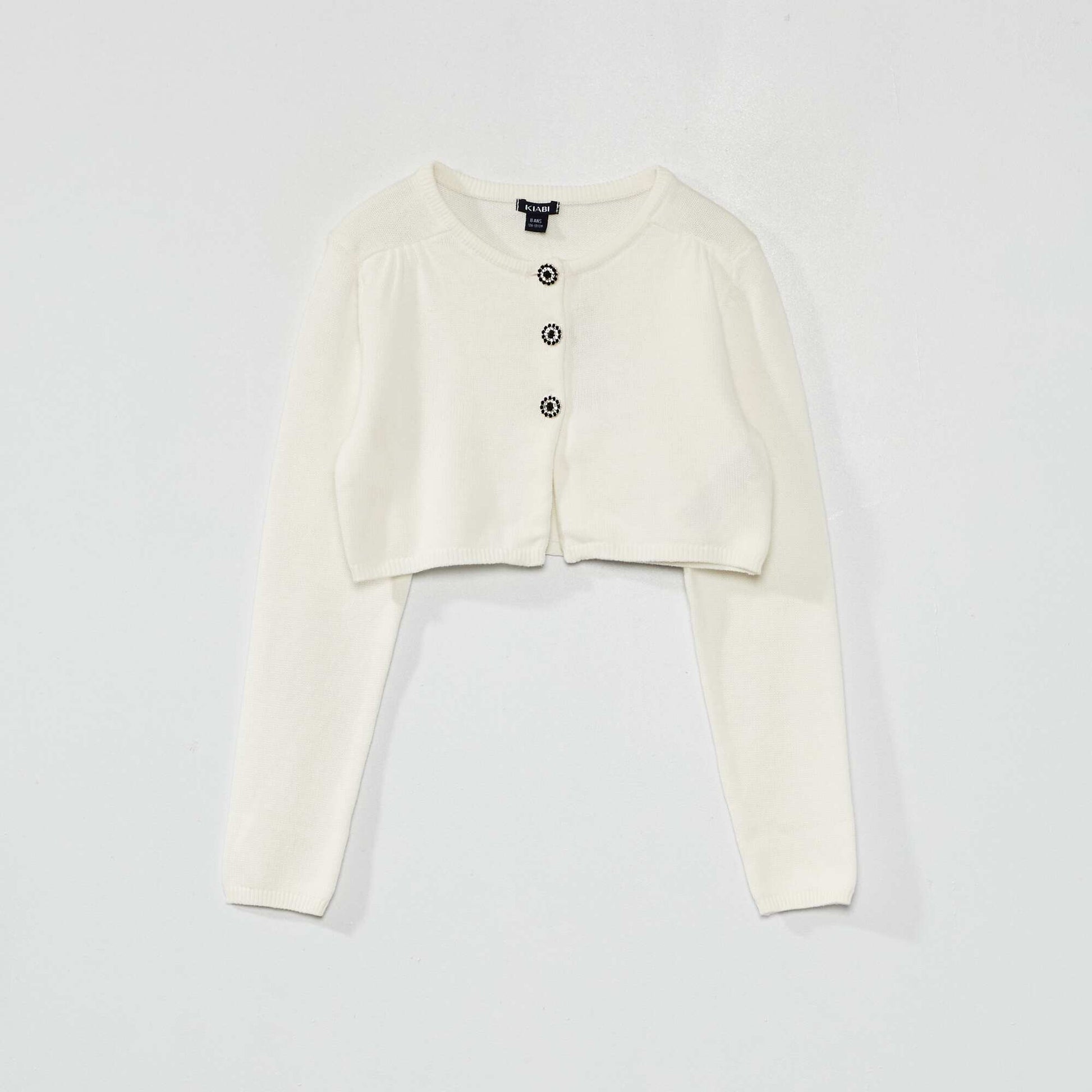 Gilet court en maille blanc