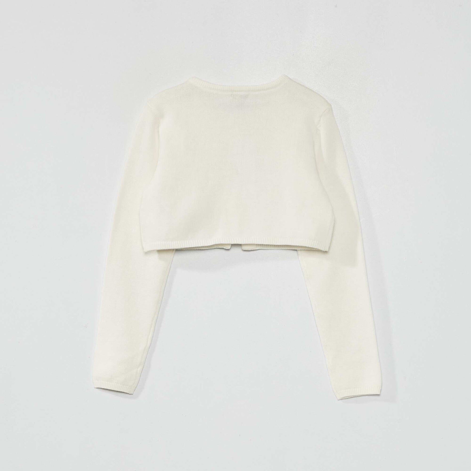 Gilet court en maille blanc