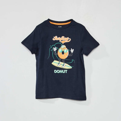 Tee-shirt imprim Bleu