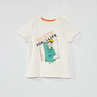 Tee-shirt imprim Blanc