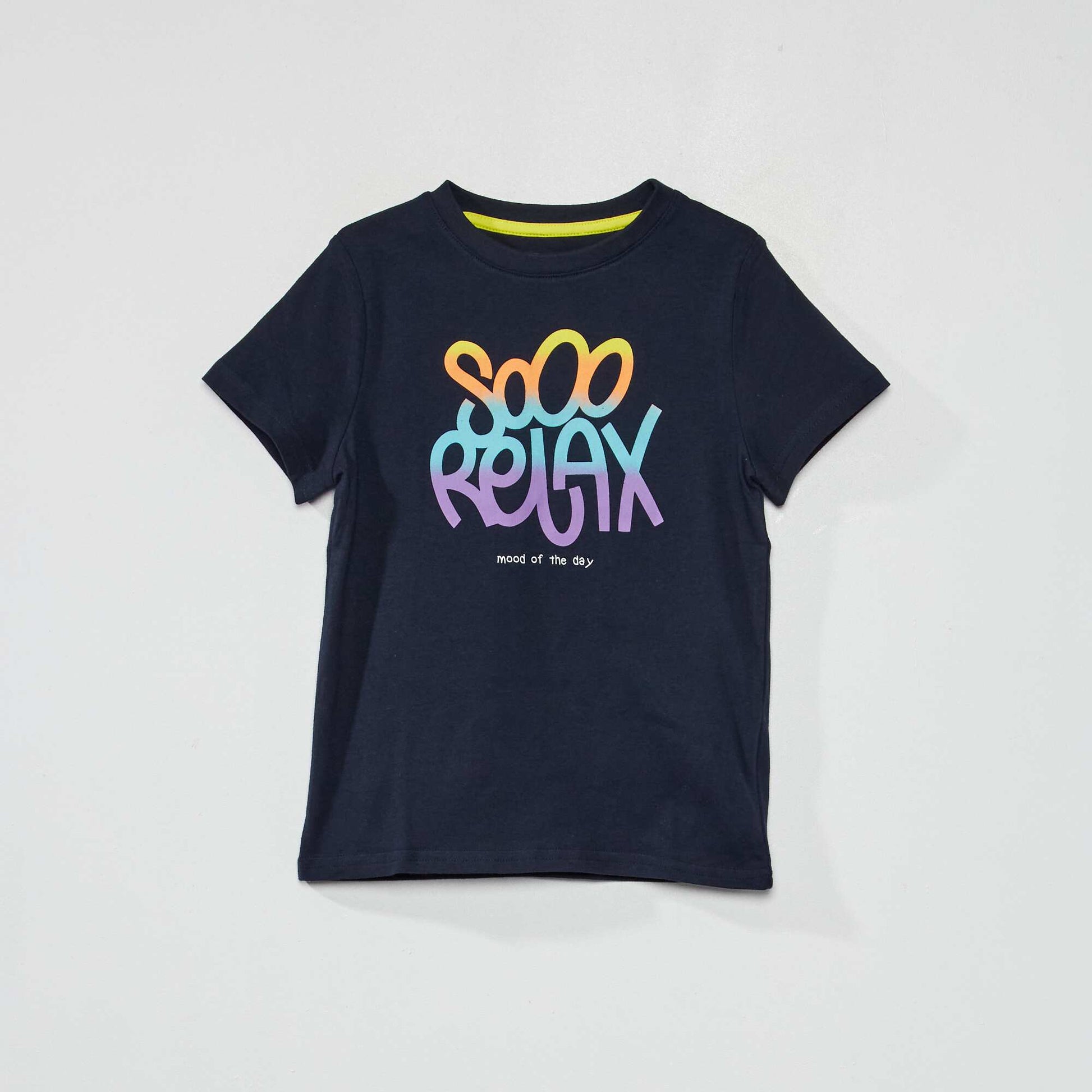 Tee-shirt imprim Bleu