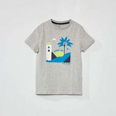 Tee-shirt imprim Gris