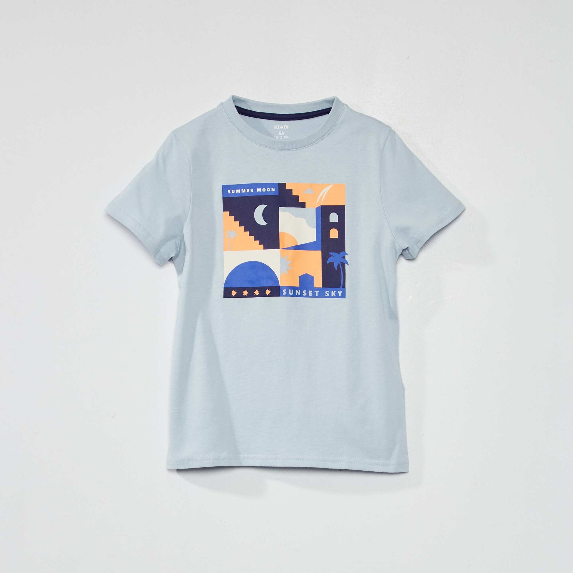 Tee-shirt imprim Bleu