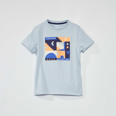 Tee-shirt imprim Bleu