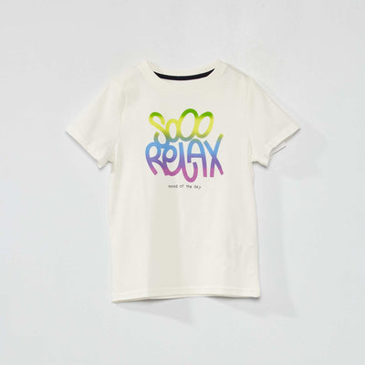Tee-shirt imprim Blanc
