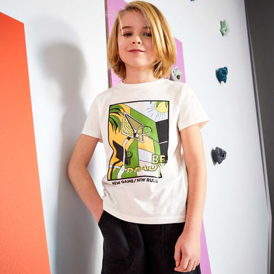 T-shirt en jersey avec imprim en relief Blanc