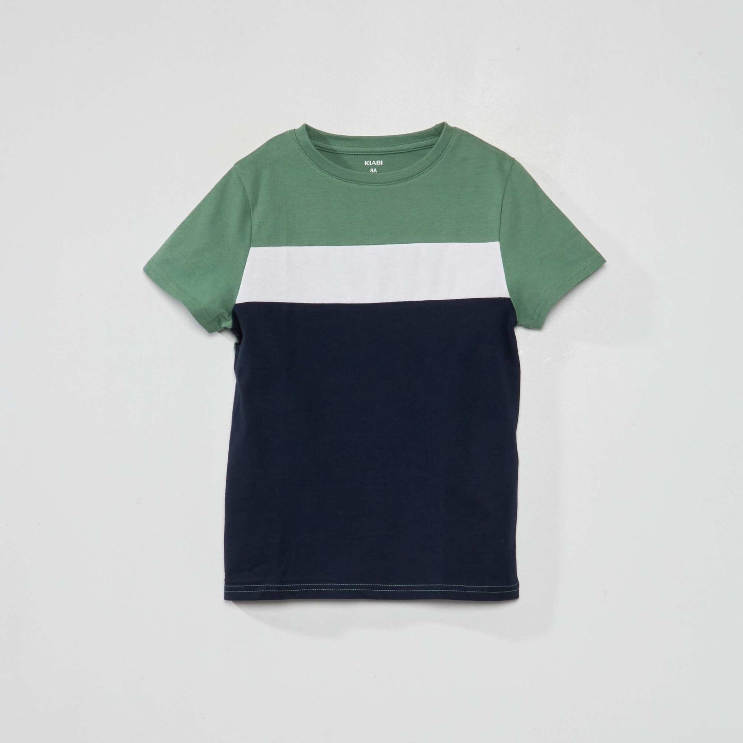 T-shirt en jersey color-block Noir/vert