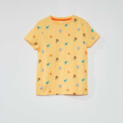 Tee-shirt motif pur coton ORANGE