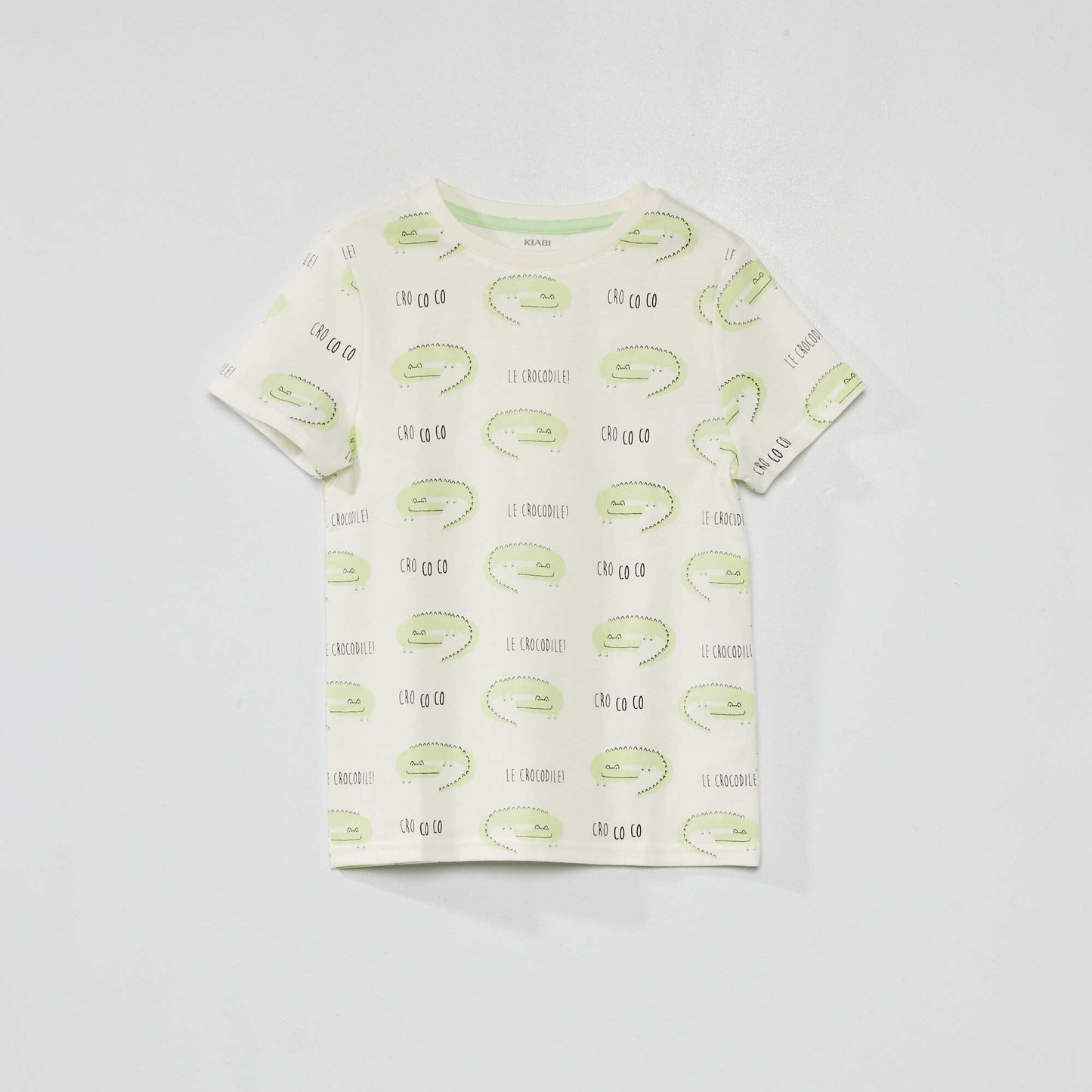 Tee-shirt motif pur coton Blanc 'croco'