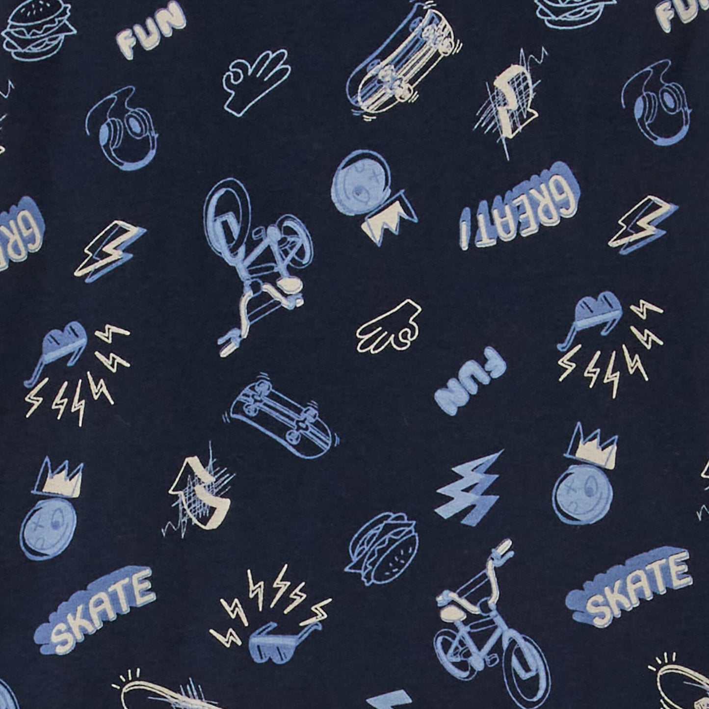 Tee-shirt motif pur coton Bleu marine 'skate'