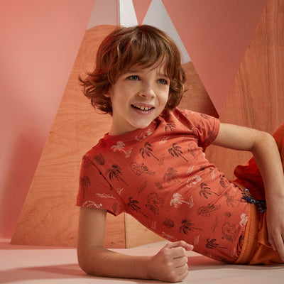 Tee-shirt motif pur coton Marron 'tigre'