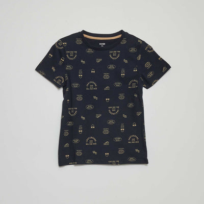 T-shirt motif Bleu