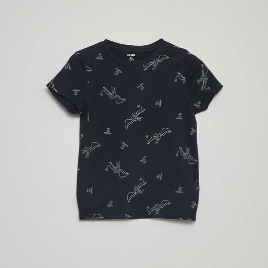 T-shirt motif Bleu