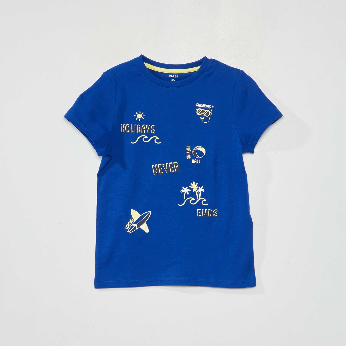 T-shirt en jersey avec imprim Bleu 'summer'