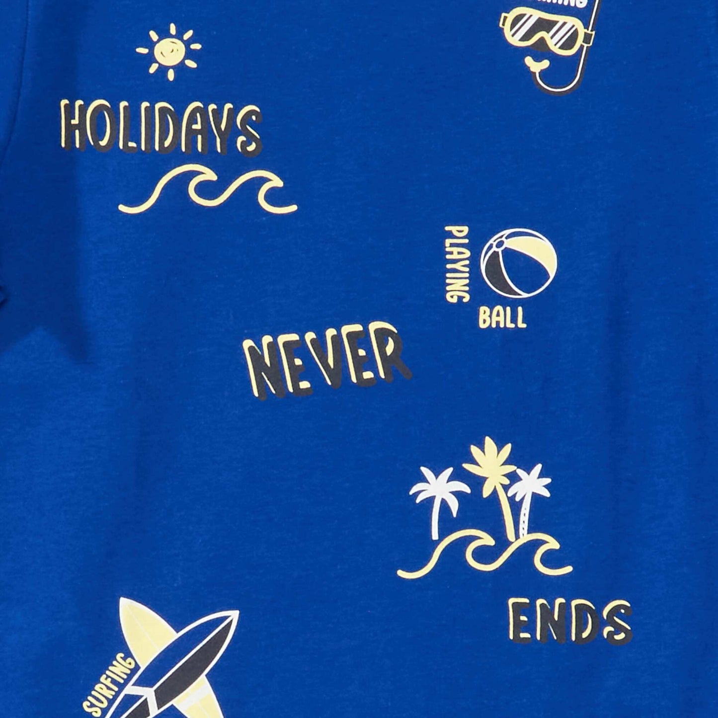 T-shirt en jersey avec imprim Bleu 'summer'