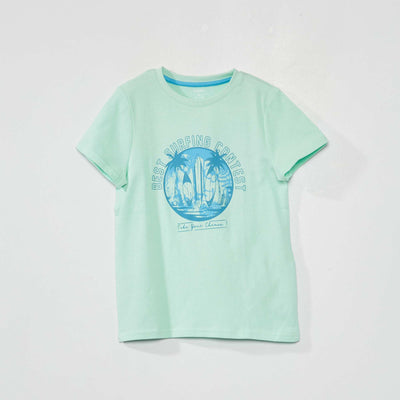 T-shirt en jersey avec imprim Bleu