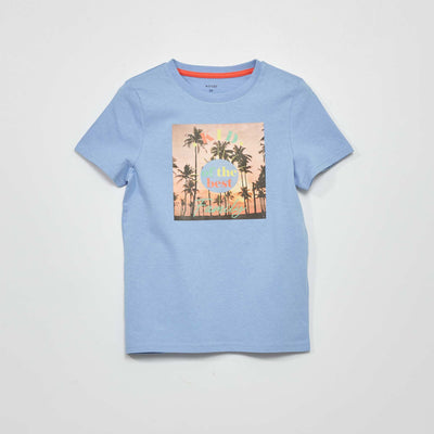 T-shirt imprim en jersey Bleu