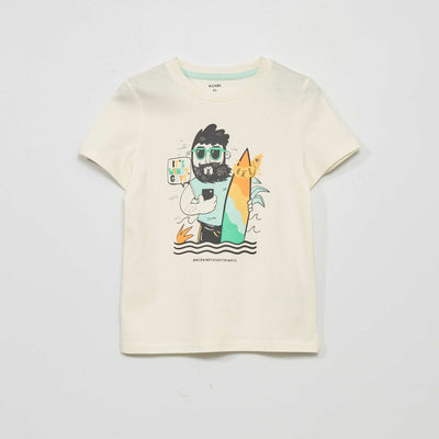 T-shirt imprim en jersey Blanc