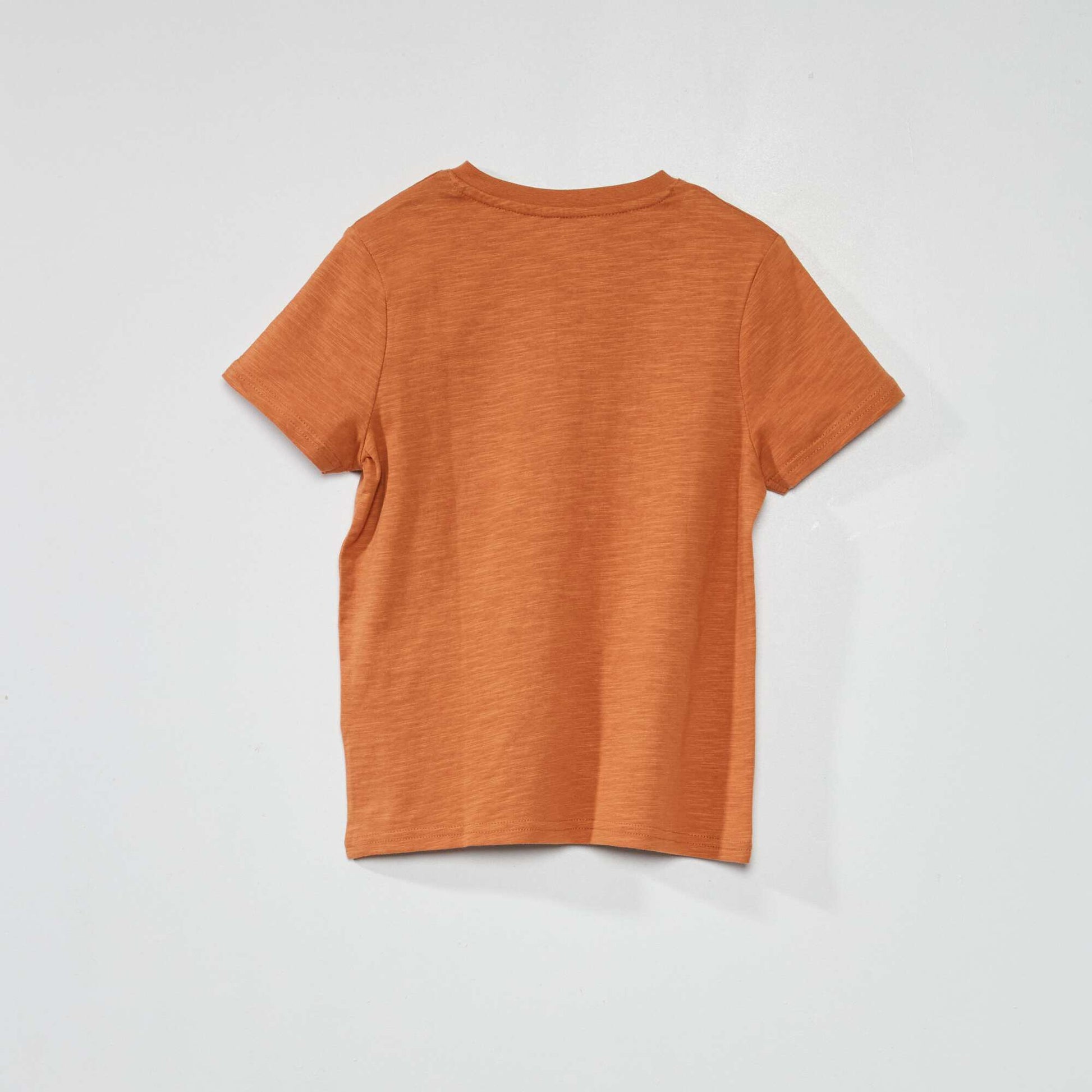 T-shirt uni col tunisien Marron