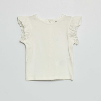 Tee-shirt manches volant es blanc