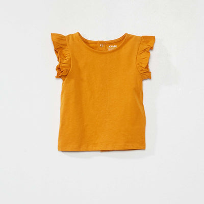 Tee-shirt manches volant es Jaune