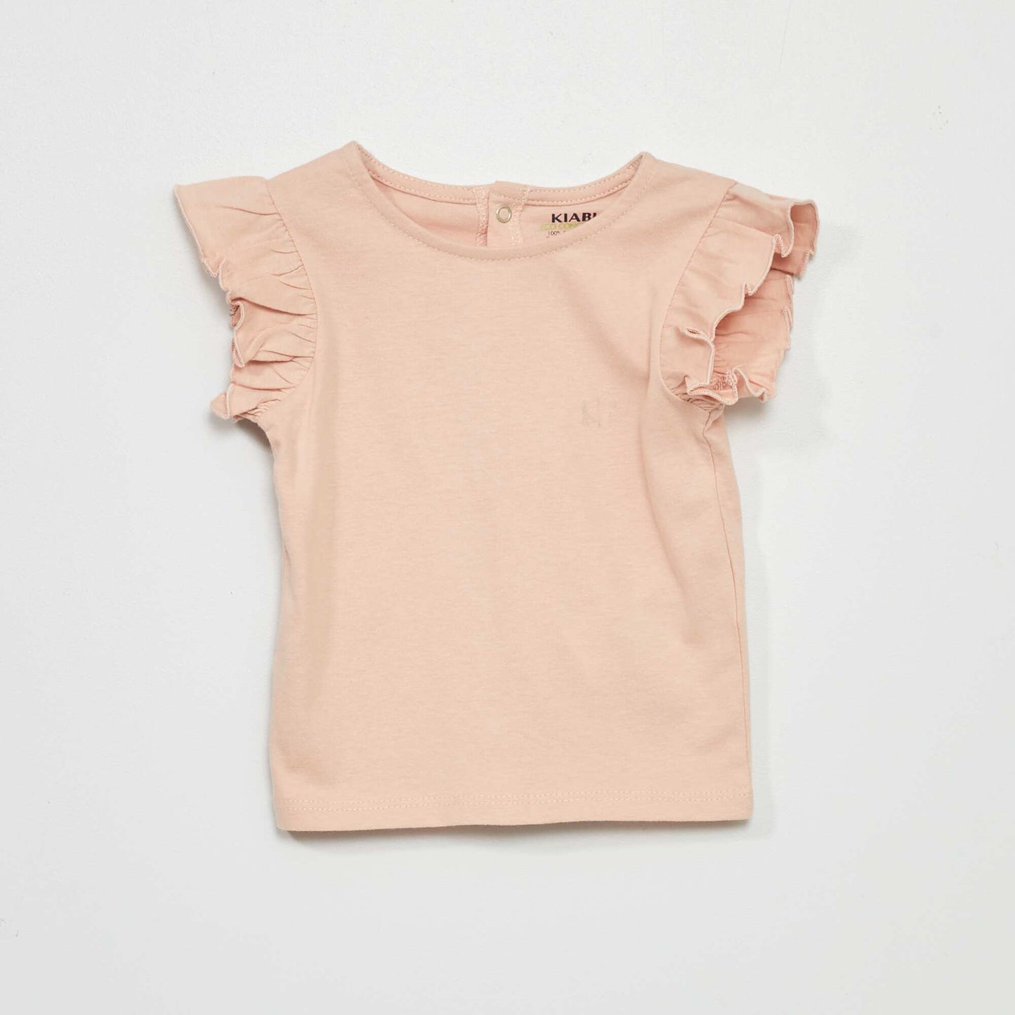 Tee-shirt manches volant es Rose clair