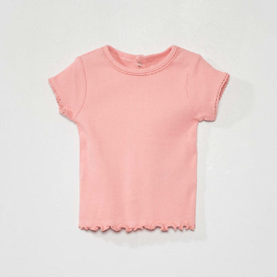 T-shirt manches courtes bordeau clair
