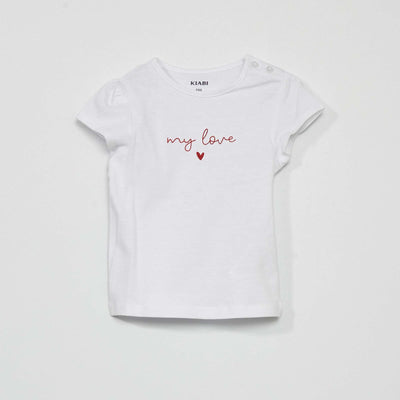 T-shirt en jersey avec imprim Blanc