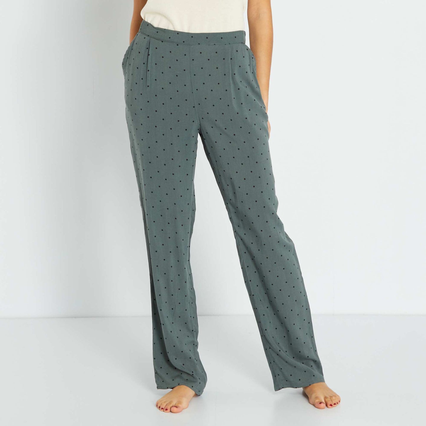 Pantalon de pyjama fluide Vert