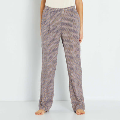 Pantalon de pyjama fluide Bleu