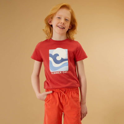 T-shirt 'summer day' en jersey Rouge