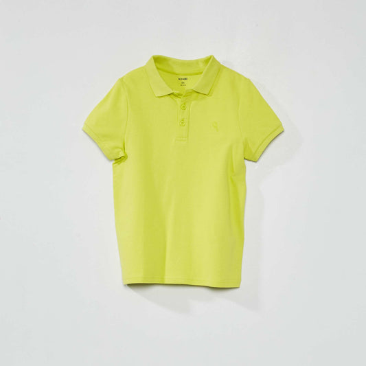 Polo en piqu de coton uni Jaune