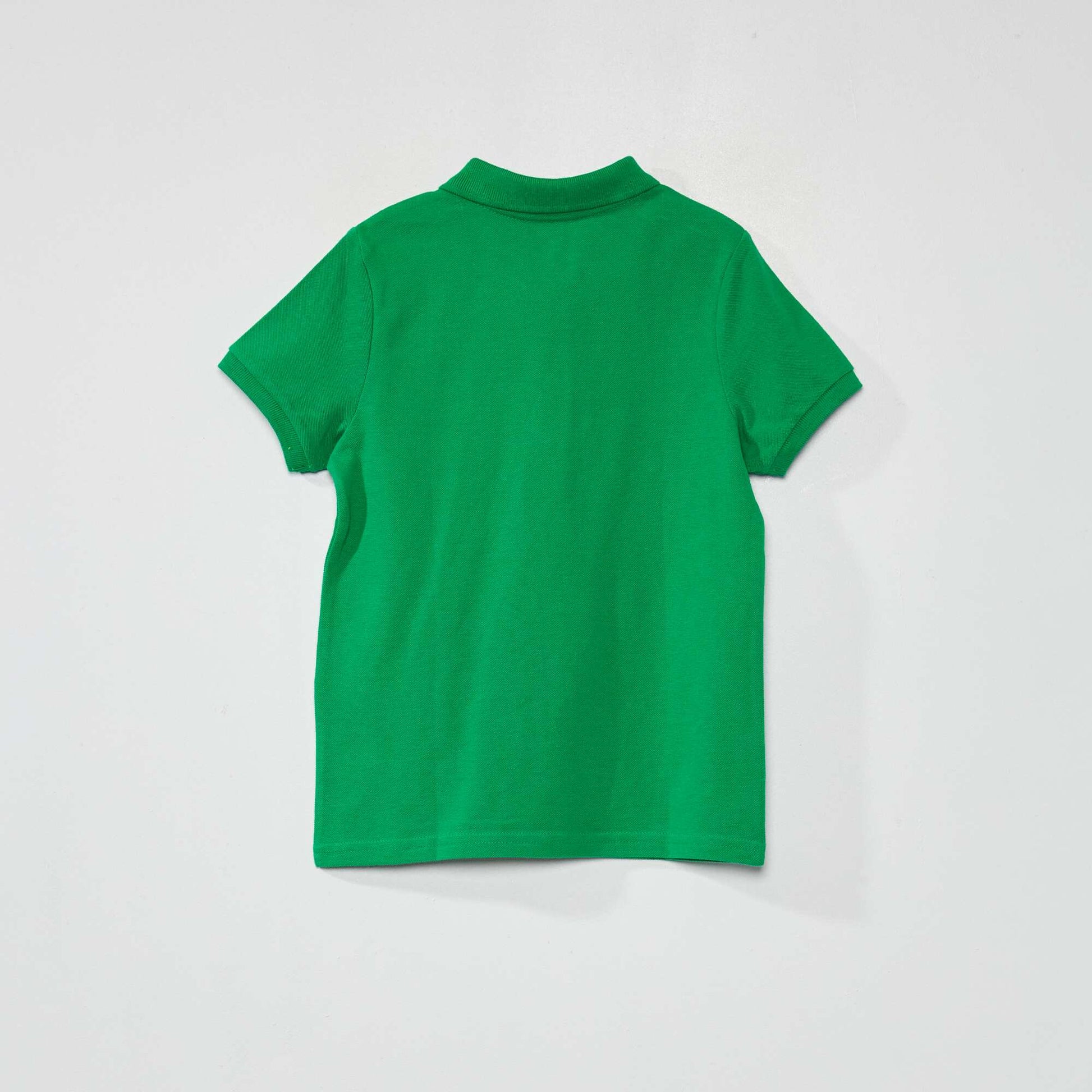 Polo en piqu de coton uni Vert