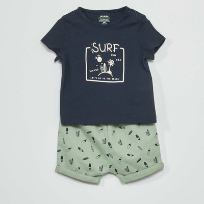 Ensemble short + t-shirt Bleu