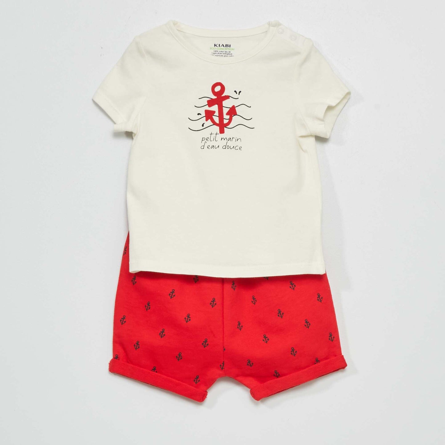 Ensemble short + t-shirt Rouge