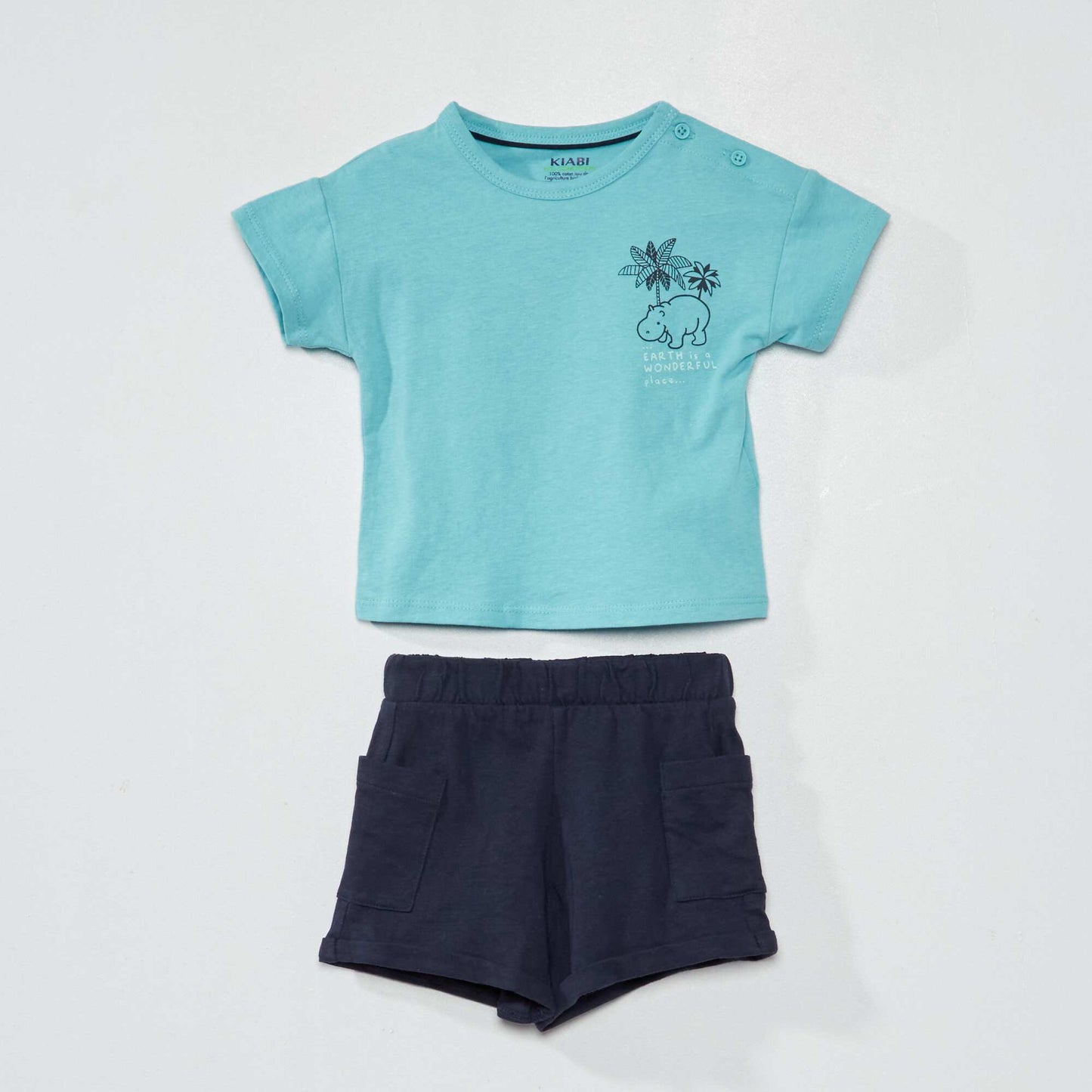 Ensemble t-shirt + short - 2 pi ces Bleu