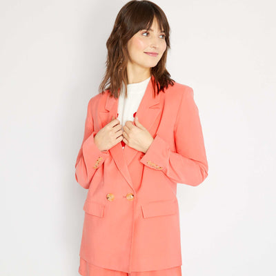 Veste de costume double boutonnage rose