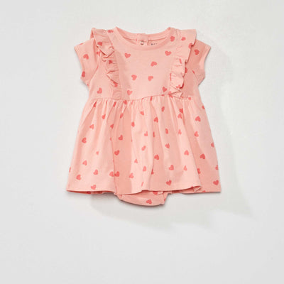 Robe body volants Rose