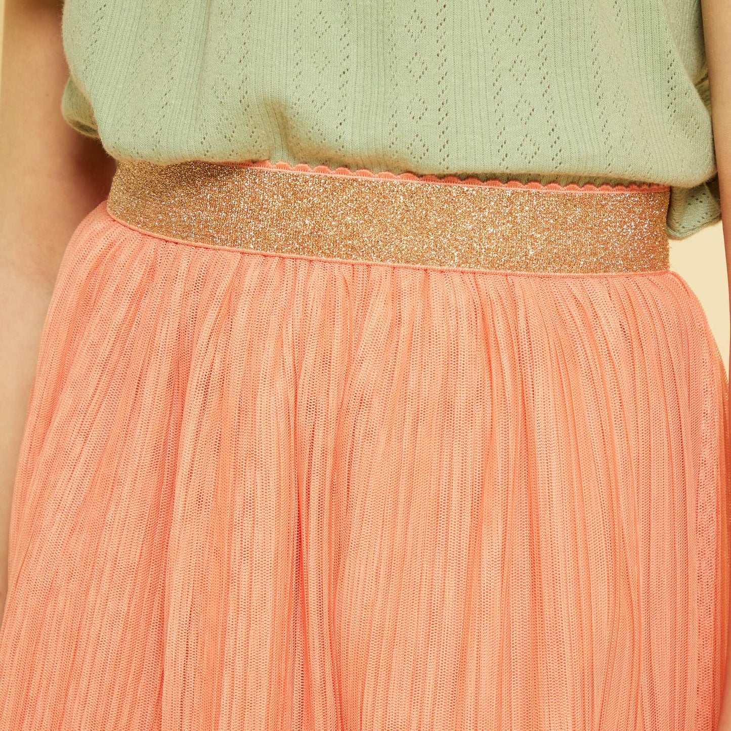 Jupe midi en tulle Terracotta