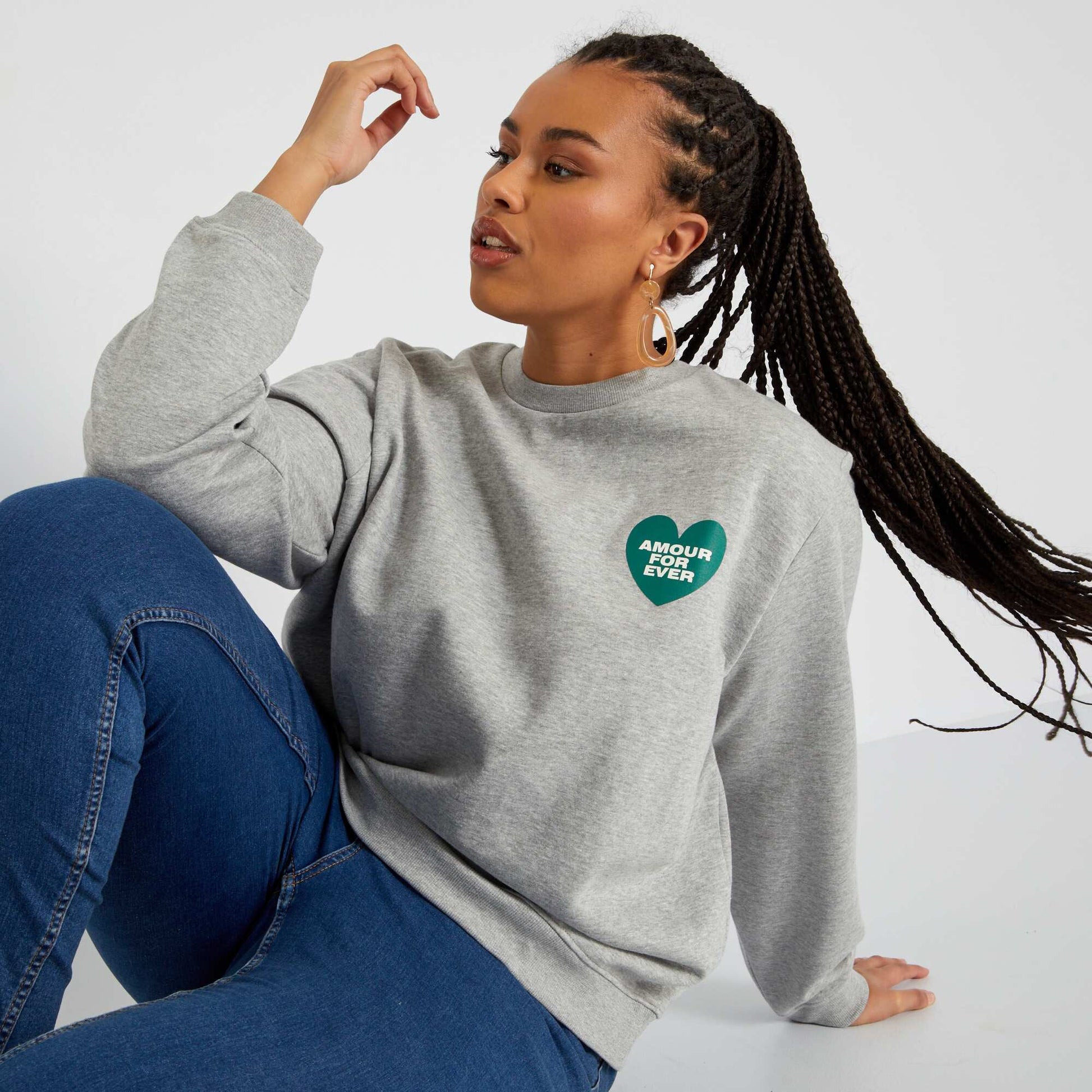 Sweat en molleton Gris