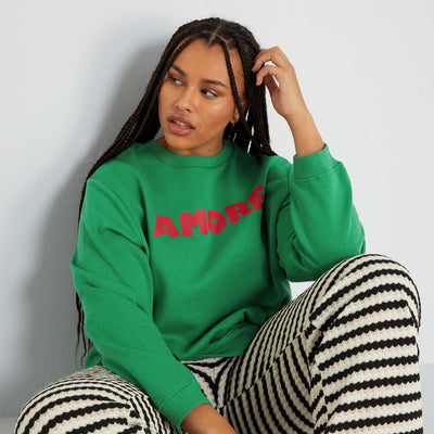 Sweat en molleton Vert/rouge